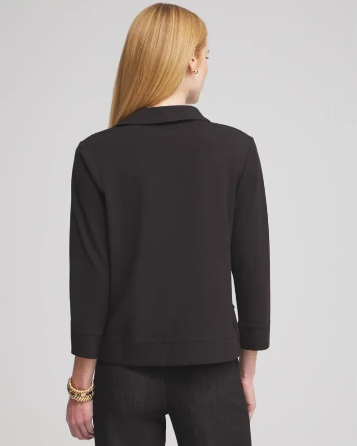 Chico039s Tops Polished Collar Top Black 8211 Clothing