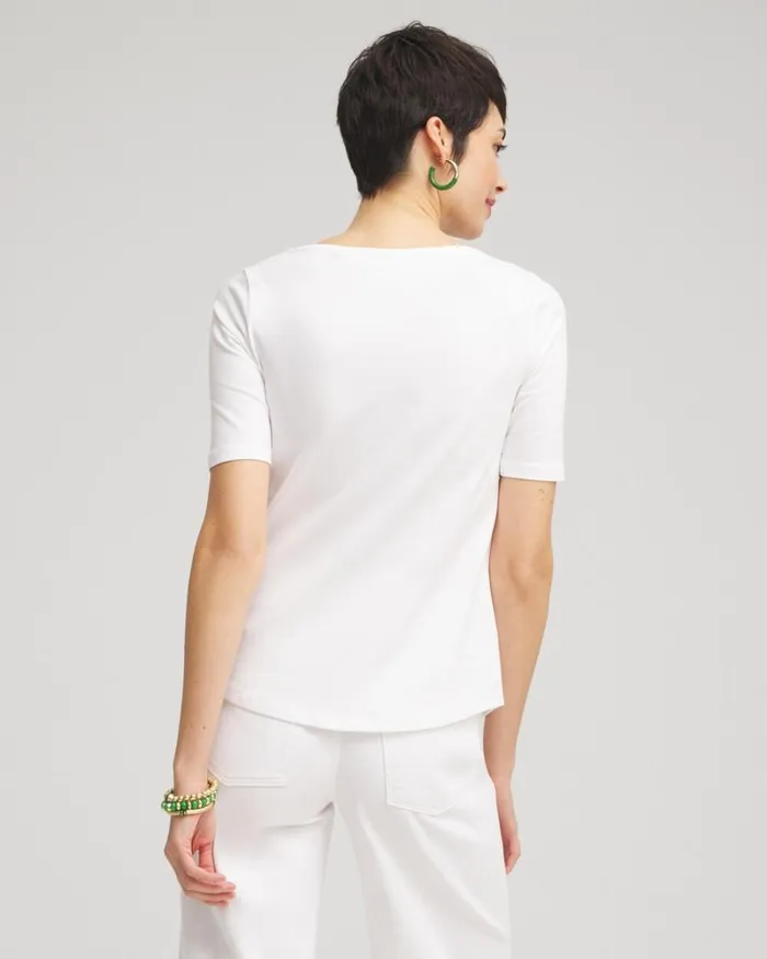 Chico039s Tops Sanibel Periwinkle Place Tee Alabaster 8211 Clothing