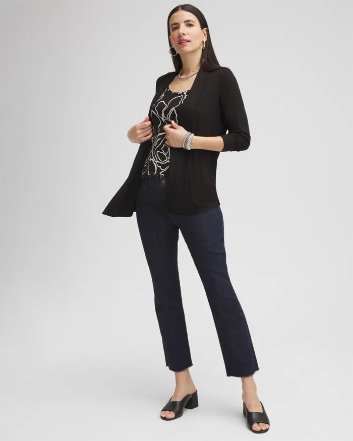 Chico039s Tops Touch Of Cool Easy Cardigan Verdant Green 8211 Clothing