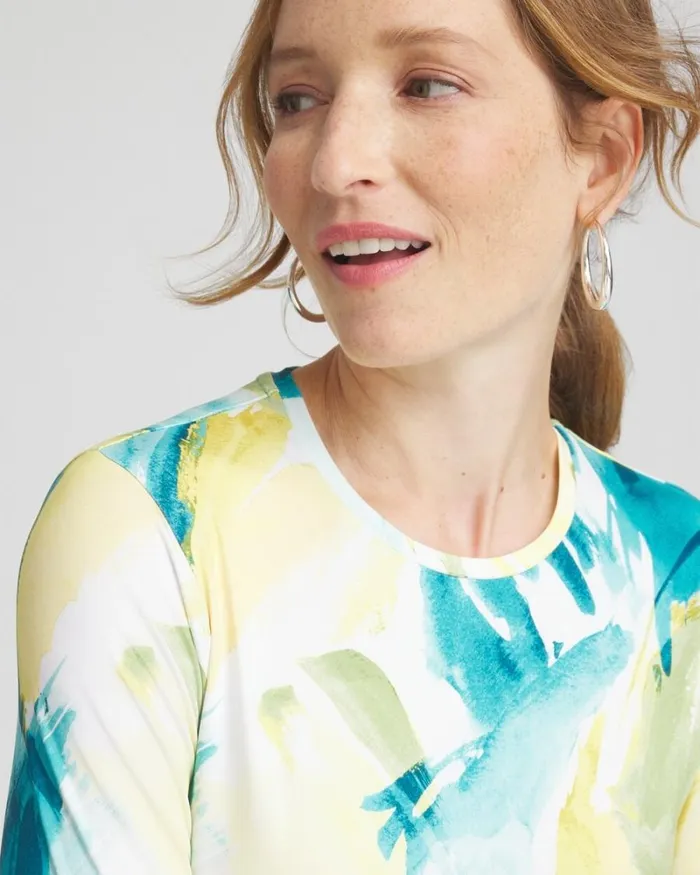 Chico039s Tops Zenergy UPF Knit Long Sleeve Top Oceano 8211 Clothing