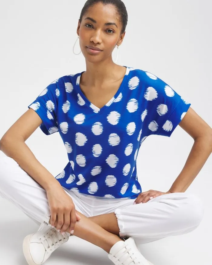 Chico039s Tops Zenergyu00AE Dots Drop Shoulder Tee Intense Azure 8211 Clothing Chico039s Tops Zenergyu00AE Dots Drop Shoulder Tee Intense Azure 8211 Clothing
