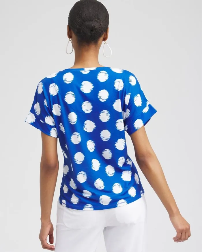 Chico039s Tops Zenergyu00AE Dots Drop Shoulder Tee Intense Azure 8211 Clothing Chico039s Tops Zenergyu00AE Dots Drop Shoulder Tee Intense Azure 8211 Clothing