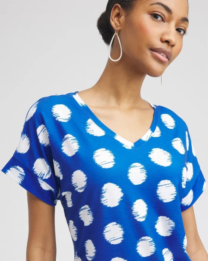 Chico039s Tops Zenergyu00AE Dots Drop Shoulder Tee Intense Azure 8211 Clothing Chico039s Tops Zenergyu00AE Dots Drop Shoulder Tee Intense Azure 8211 Clothing