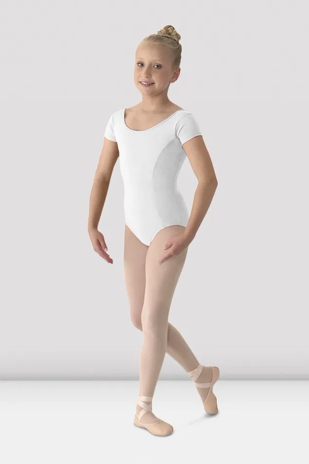 Children Basics Bloch Girls Mirella Classic Short Sleeve Leotard White
