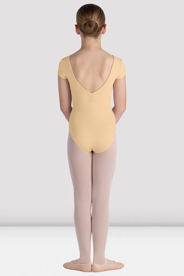 Children Bloch Girls Piper Cap Sleeve Leotard Sand Basics