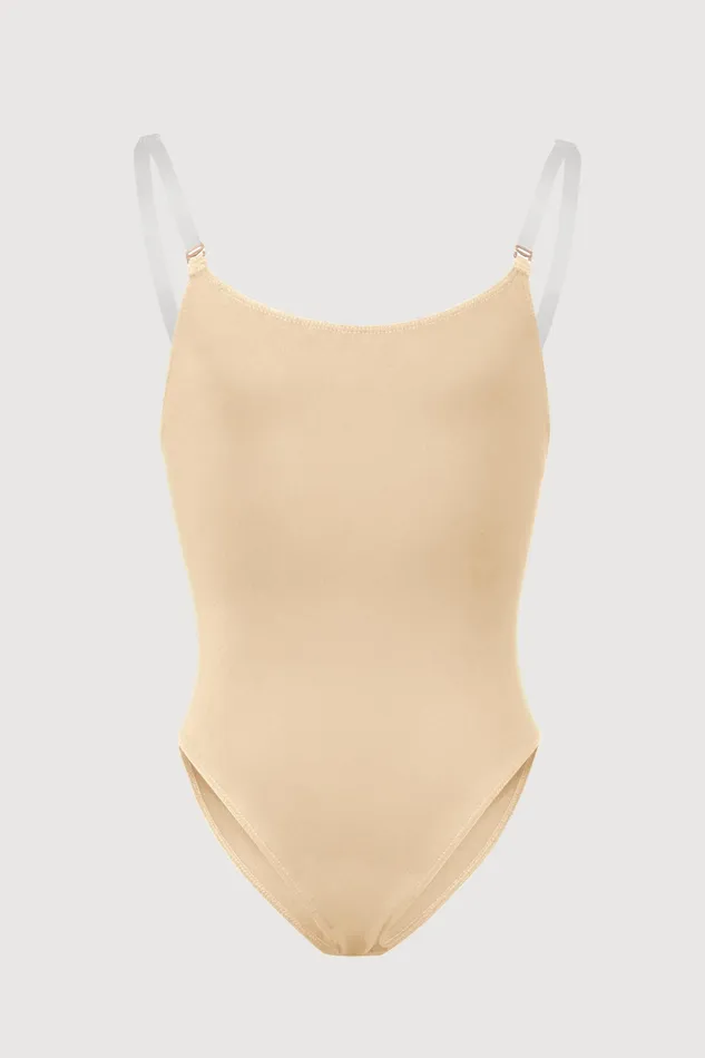 Children Girls Auva Adjustable Strap Bodysuit Sand Underwear Bloch