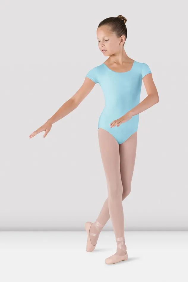 Children Girls Dujour Cap Sleeve Leotard Pastel Blue Leotards Bloch