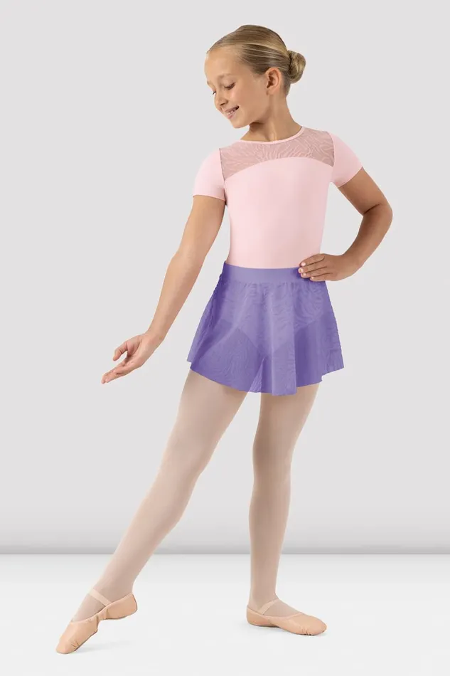 Children Skirts and Tutus Bloch Girls Olivia Mesh PullOn Skirt Lilac