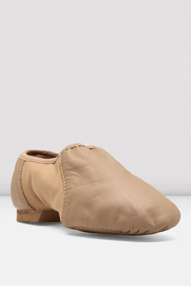 Childrens NeoFlex Slip On Leather Jazz Shoes Tan Leather Children Jazz Bloch