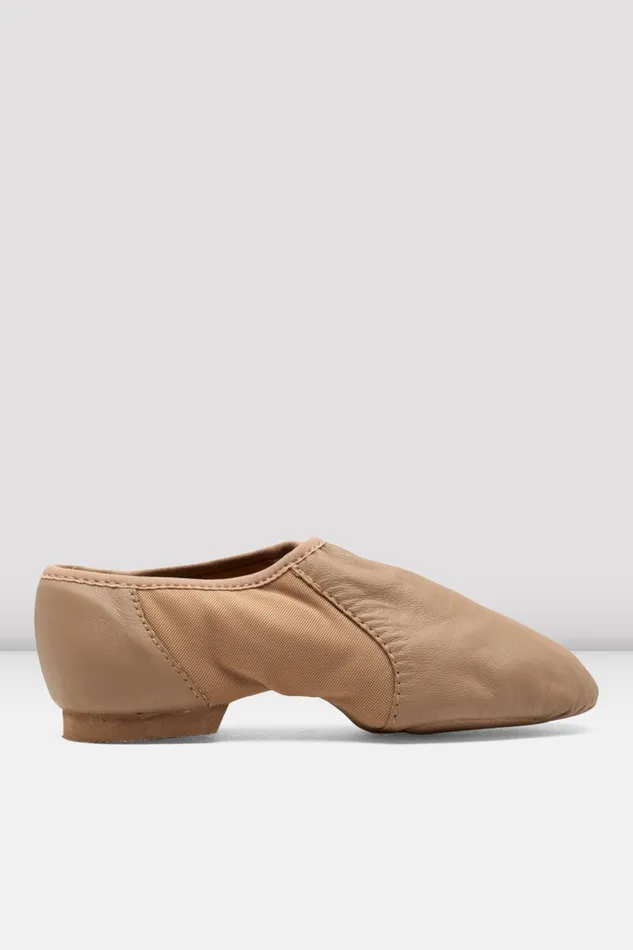 Childrens NeoFlex Slip On Leather Jazz Shoes Tan Leather Children Jazz Bloch