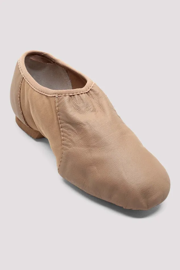 Childrens NeoFlex Slip On Leather Jazz Shoes Tan Leather Children Jazz Bloch