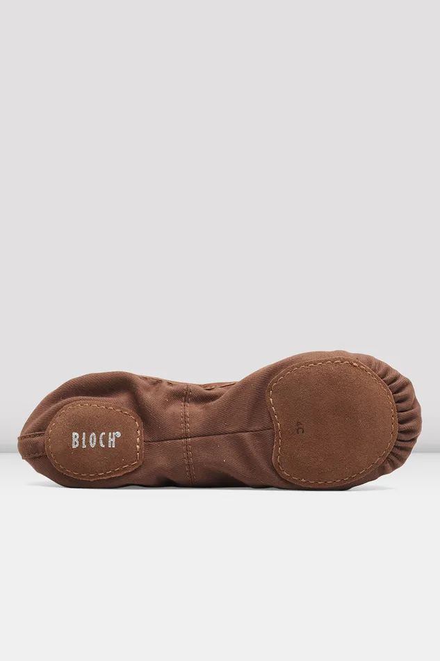 Childrens Performa Stretch Canvas Ballet Shoes Cocoa Canvas Adult Tonal Footwear Bloch