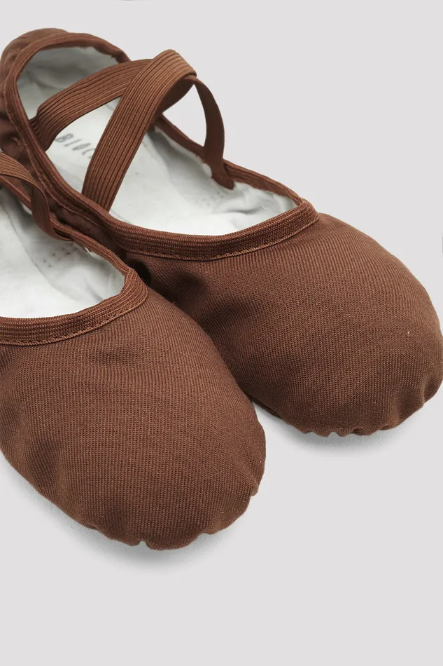Childrens Performa Stretch Canvas Ballet Shoes Cocoa Canvas Adult Tonal Footwear Bloch