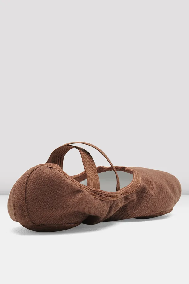 Childrens Performa Stretch Canvas Ballet Shoes Cocoa Canvas Adult Tonal Footwear Bloch