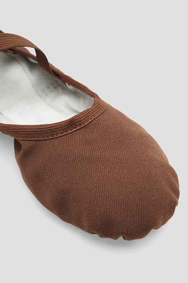 Childrens Performa Stretch Canvas Ballet Shoes Cocoa Canvas Adult Tonal Footwear Bloch