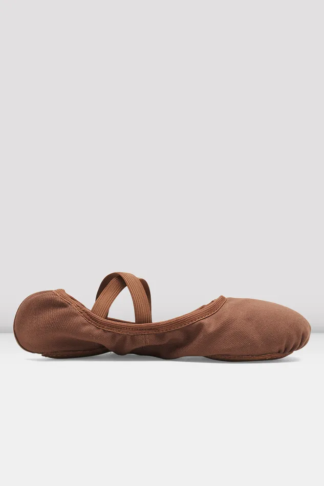 Childrens Performa Stretch Canvas Ballet Shoes Cocoa Canvas Adult Tonal Footwear Bloch