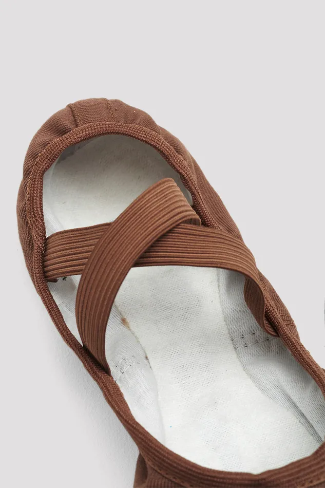 Childrens Performa Stretch Canvas Ballet Shoes Cocoa Canvas Adult Tonal Footwear Bloch
