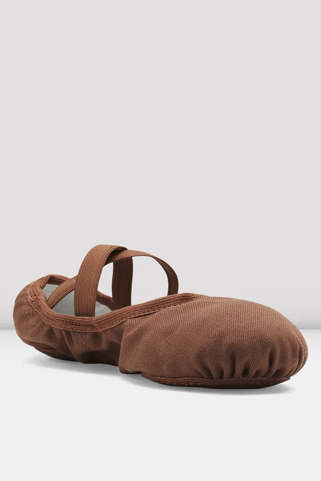 Childrens Performa Stretch Canvas Ballet Shoes Cocoa Canvas Adult Tonal Footwear Bloch