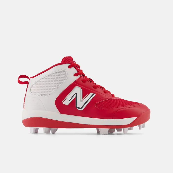 Cleats 3000 v6 Rubber Molded Team Red with White New Balance Kids