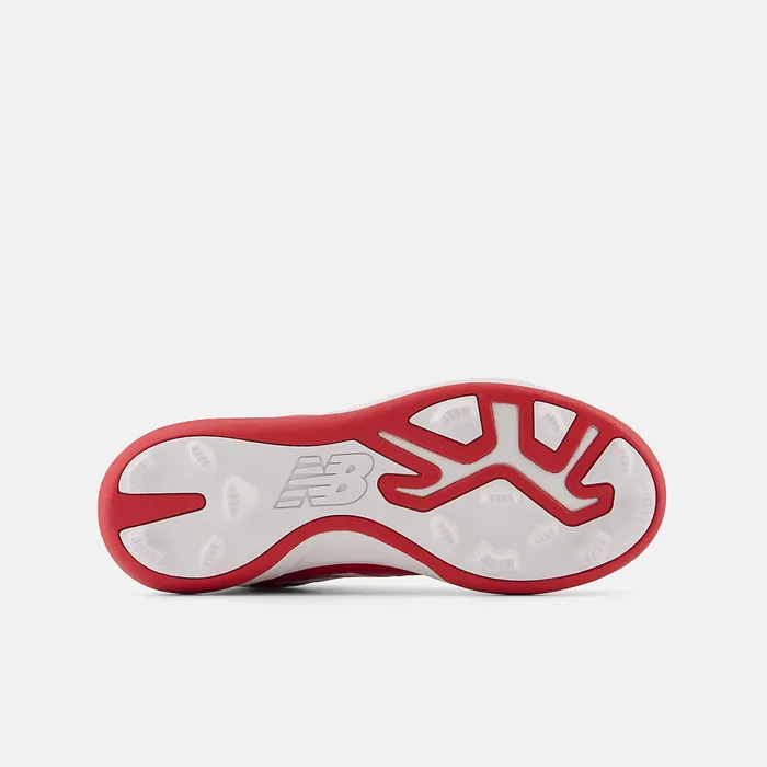 Cleats 3000 v6 Rubber Molded Team Red with White New Balance Kids