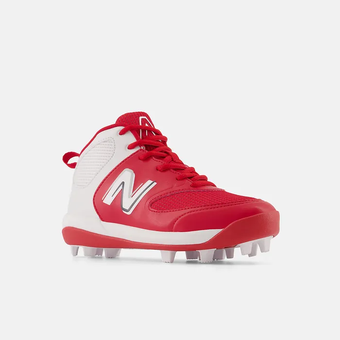Cleats 3000 v6 Rubber Molded Team Red with White New Balance Kids