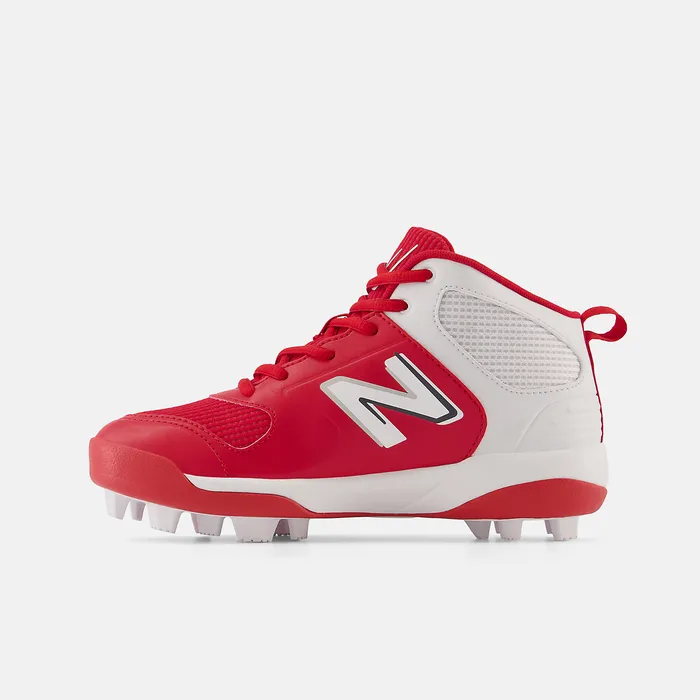 Cleats 3000 v6 Rubber Molded Team Red with White New Balance Kids