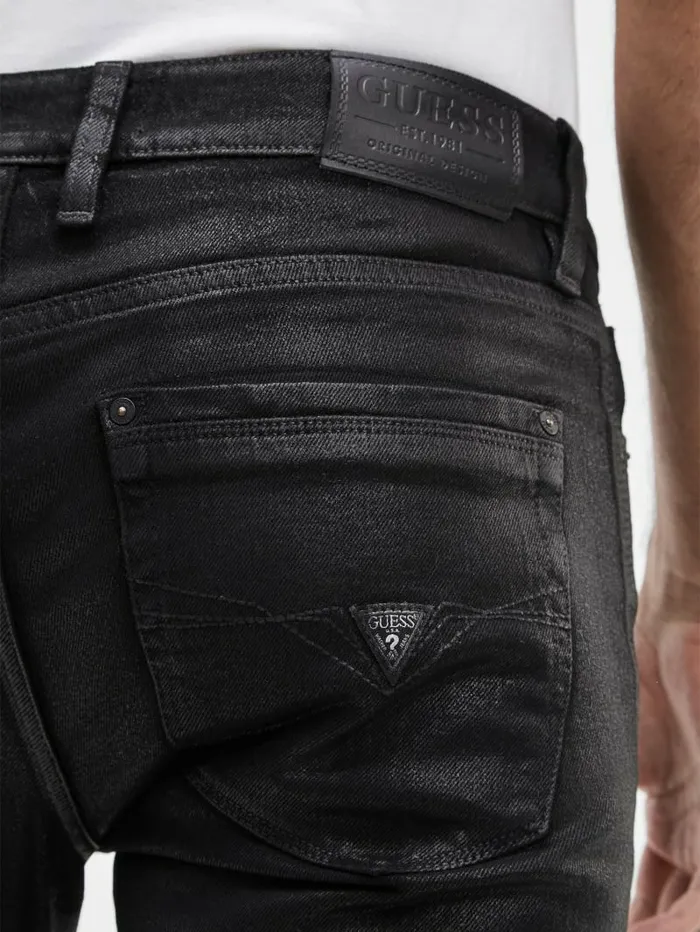 Coated Tapered Jeans Jet Black Coated Men Jeans and Denim GUESS Coated Tapered Jeans Jet Black Coated Men Jeans and Denim GUESS