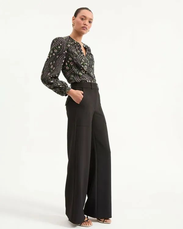 Cole WideLeg Pant Black Women Veronica Beard Pants Cole WideLeg Pant Black Women Veronica Beard Pants