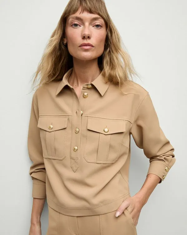 Colvin Top Khaki Women Veronica Beard Tops