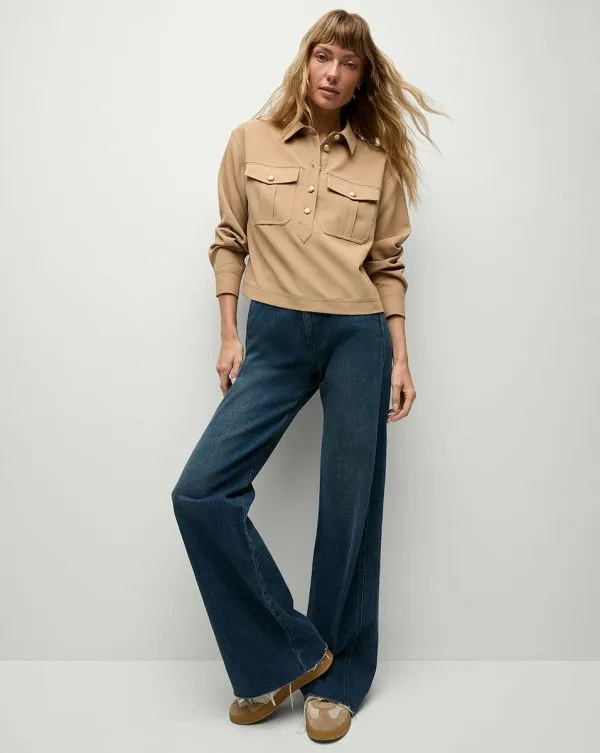 Colvin Top Khaki Women Veronica Beard Tops Colvin Top Khaki Women Veronica Beard Tops