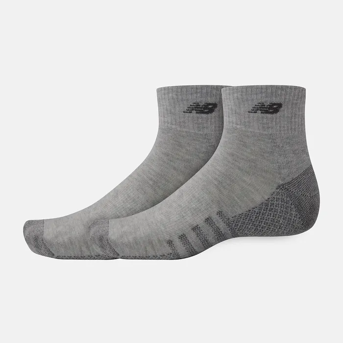 Coolmax Quarter Socks 2 Pack GREY MenWomen Socks New Balance