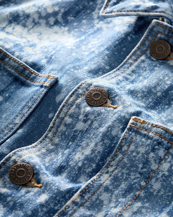 Dahl AcidWashed Denim Chore Jacket Sapphire Sun Women Veronica Beard Jackets and Outerwear