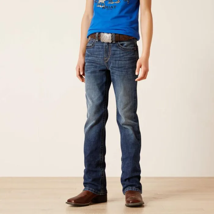 Denim Kids Ariat B4 Relaxed Dennis Boot Cut Jean Denali