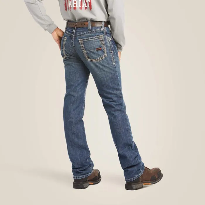 Denim Men Ariat FR M4 Relaxed Boundary Boot Cut Jean Clay