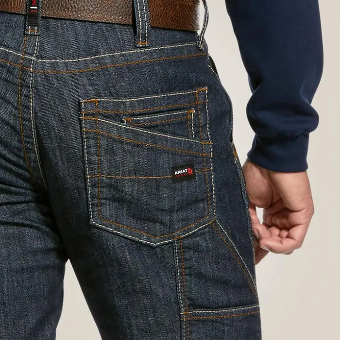 Denim Men Ariat FR M4 Relaxed Stretch Duralight Workhorse Stackable Straight Leg Jean Dark Washrinse Denim Men Ariat FR M4 Relaxed Stretch Duralight Workhorse Stackable Straight Leg Jean Dark Washrinse