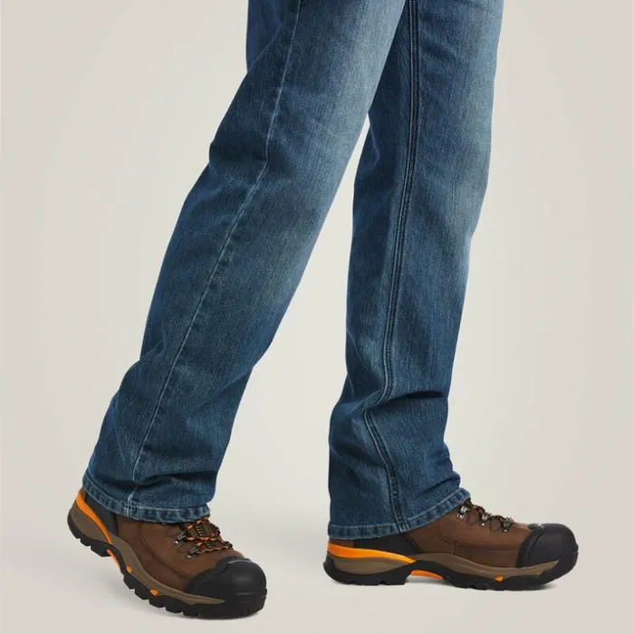 Denim Men Ariat Rebar M5 DuraStretch Basic Stackable Straight Leg Jean Edgewood