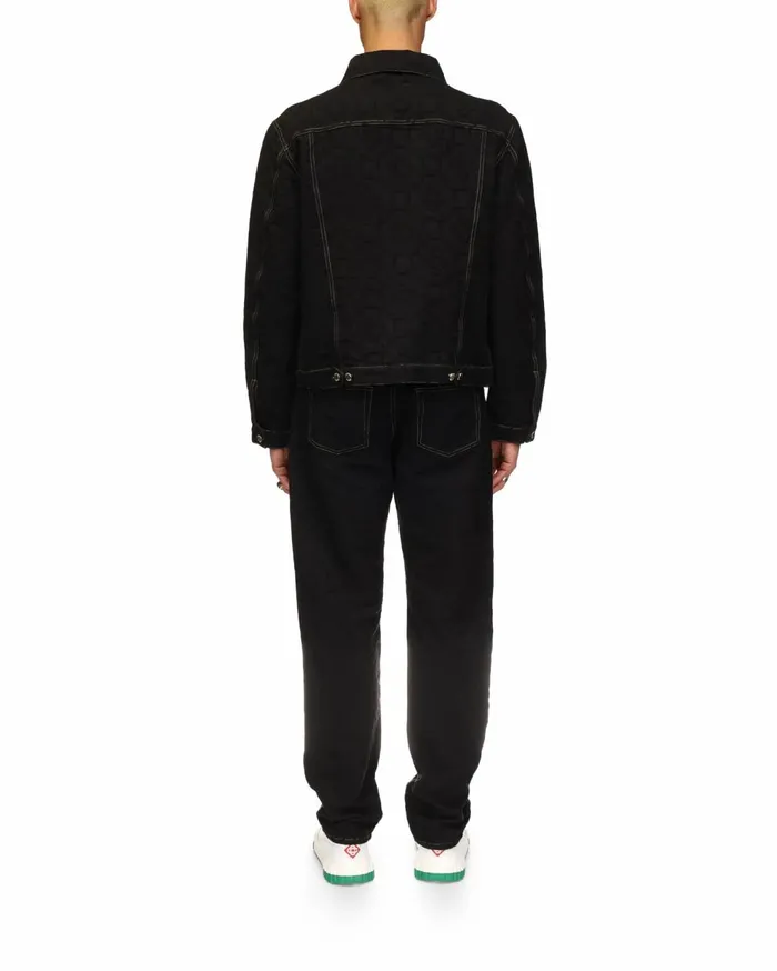 Denim Men Casablanca Paris Monogram Jacquard Denim Jacket