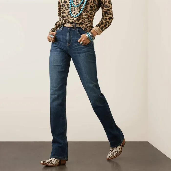 Denim Women Ariat High Rise Ultra Relaxed Frankie Straight Jean Pasadena