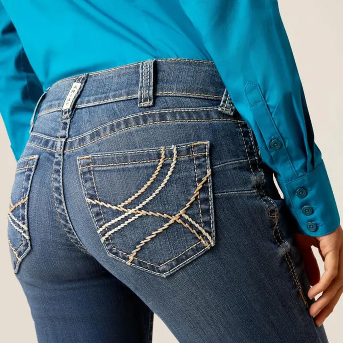 Denim Women Ariat REAL Mid Rise Everlee Straight Jean Irvine Denim Women Ariat REAL Mid Rise Everlee Straight Jean Irvine