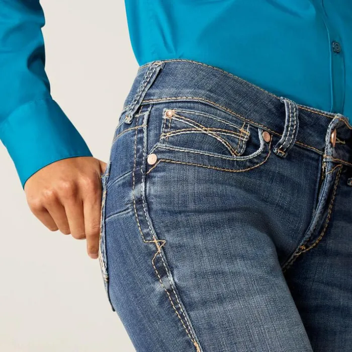 Denim Women Ariat REAL Mid Rise Everlee Straight Jean Irvine Denim Women Ariat REAL Mid Rise Everlee Straight Jean Irvine