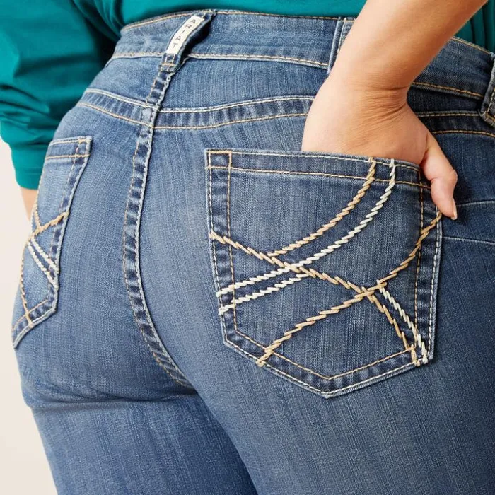 Denim Women Ariat REAL Mid Rise Everlee Straight Jean Irvine Denim Women Ariat REAL Mid Rise Everlee Straight Jean Irvine