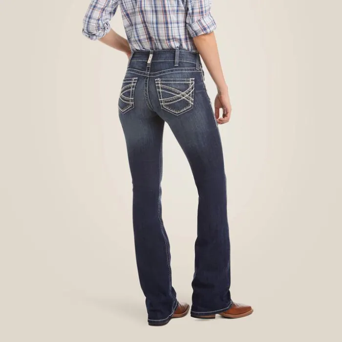 Denim Women Ariat REAL Mid Rise Stretch Entwined Boot Cut Jean Marine Denim Women Ariat REAL Mid Rise Stretch Entwined Boot Cut Jean Marine