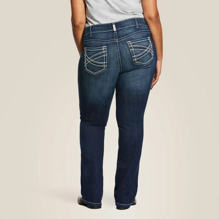 Denim Women Ariat REAL Mid Rise Stretch Entwined Boot Cut Jean Marine Denim Women Ariat REAL Mid Rise Stretch Entwined Boot Cut Jean Marine