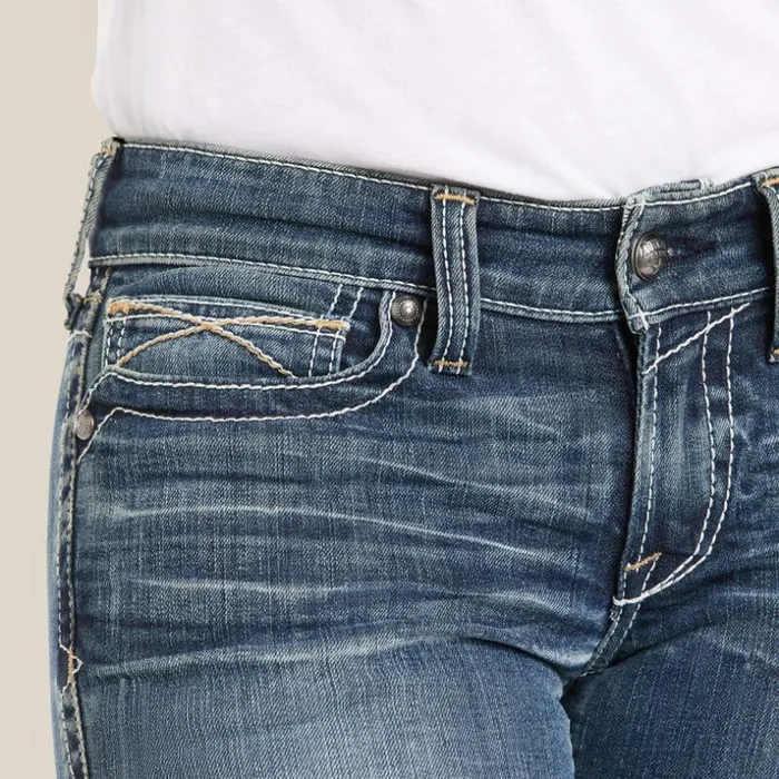 Denim Women Ariat REAL Mid Rise Stretch Whipstitch Boot Cut Jean Rainstorm Denim Women Ariat REAL Mid Rise Stretch Whipstitch Boot Cut Jean Rainstorm