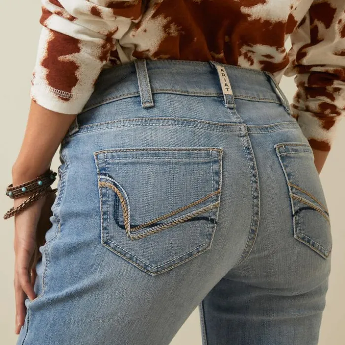 Denim Women Ariat REAL Perfect Rise Arrow Fit Penelope Boot Cut Jean Oklahoma