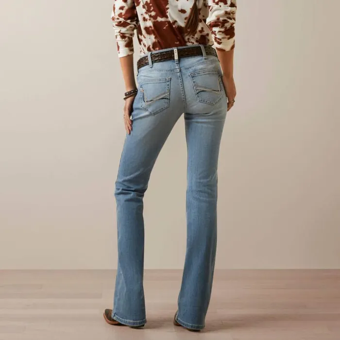 Denim Women Ariat REAL Perfect Rise Arrow Fit Penelope Boot Cut Jean Oklahoma