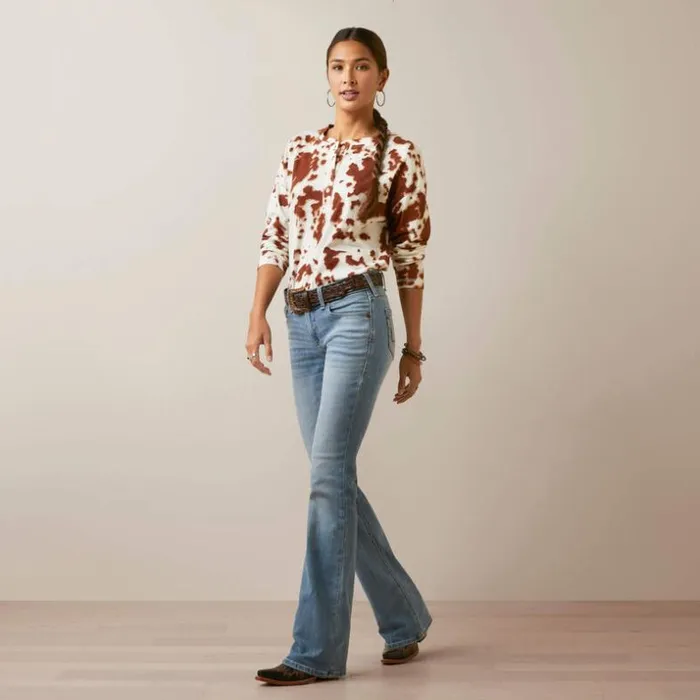 Denim Women Ariat REAL Perfect Rise Arrow Fit Penelope Boot Cut Jean Oklahoma