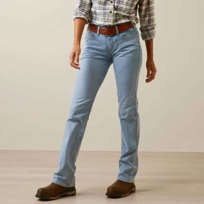 Denim Women Ariat Rebar Riveter Straight Jean Coldwater