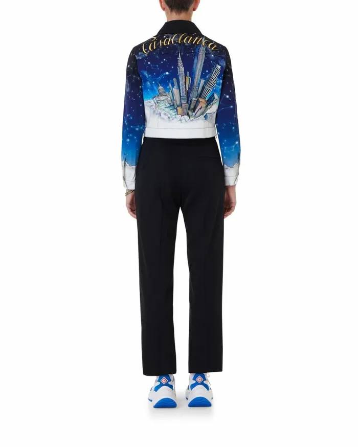 Denim Women Casablanca Paris Vol Au Nuit Classic Printed Denim Jacket