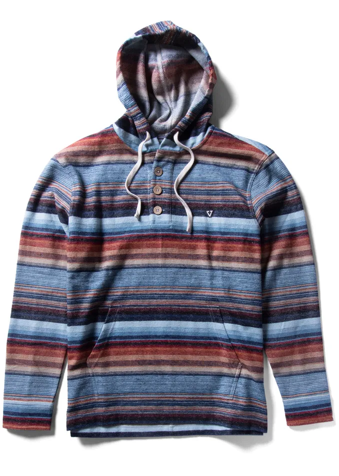 Descanso Hooded Popover Storm Blue Men Shirts and Flannels Vissla